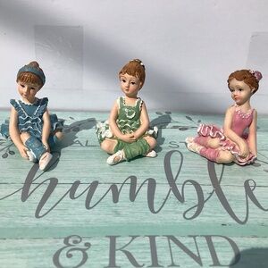 ONE Ballerina Cake Topper / Statuette / Keepsake for Girls Blue Green Pink Tutus